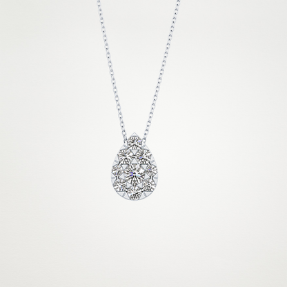 0.67 TCW Round Lab Grown Diamond Multi Stone Pear Pendant Necklace