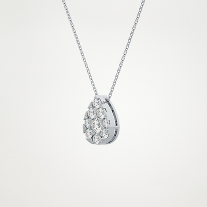 0.67 TCW Round Lab Grown Diamond Multi Stone Pear Pendant Necklace