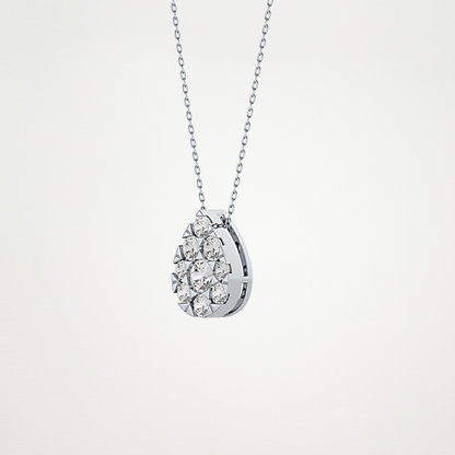 0.67 TCW Round Lab Grown Diamond Multi Stone Pear Pendant Necklace