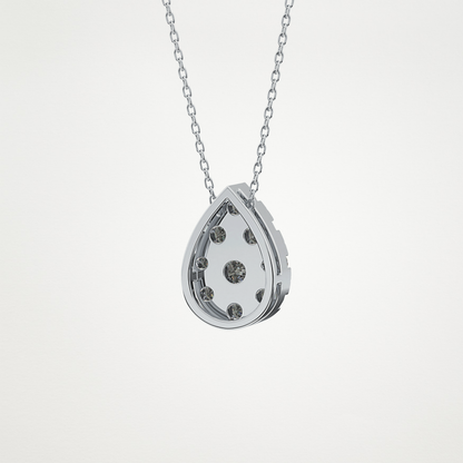 0.67 TCW Round Lab Grown Diamond Multi Stone Pear Pendant Necklace