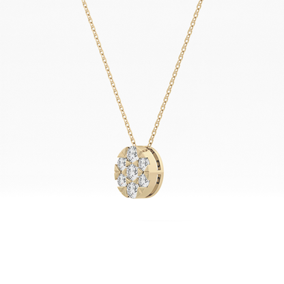 0.54 TCW Round Lab Grown Diamond Multi Stone Oval Pendant Necklace