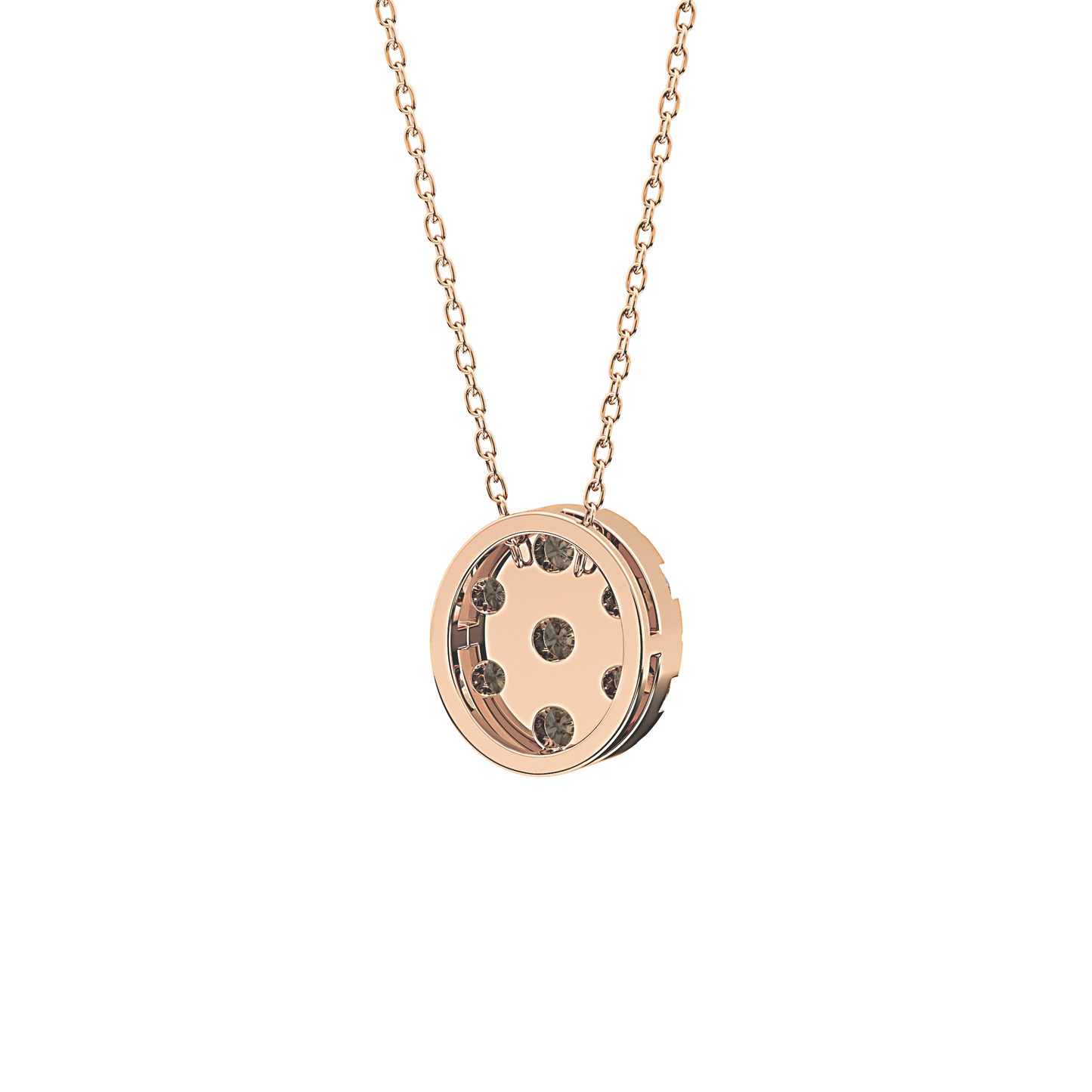 0.54 TCW Round Lab Grown Diamond Multi Stone Oval Pendant Necklace
