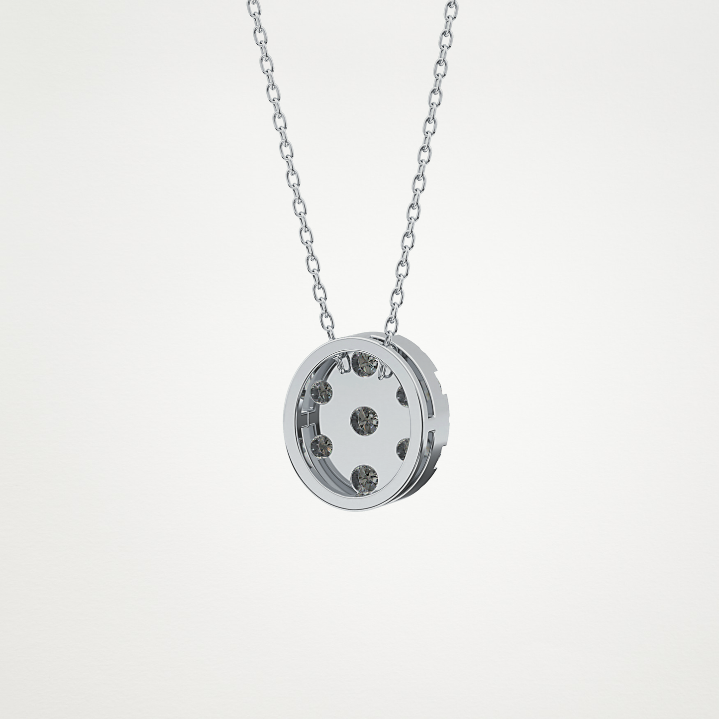 0.54 TCW Round Lab Grown Diamond Multi Stone Oval Pendant Necklace