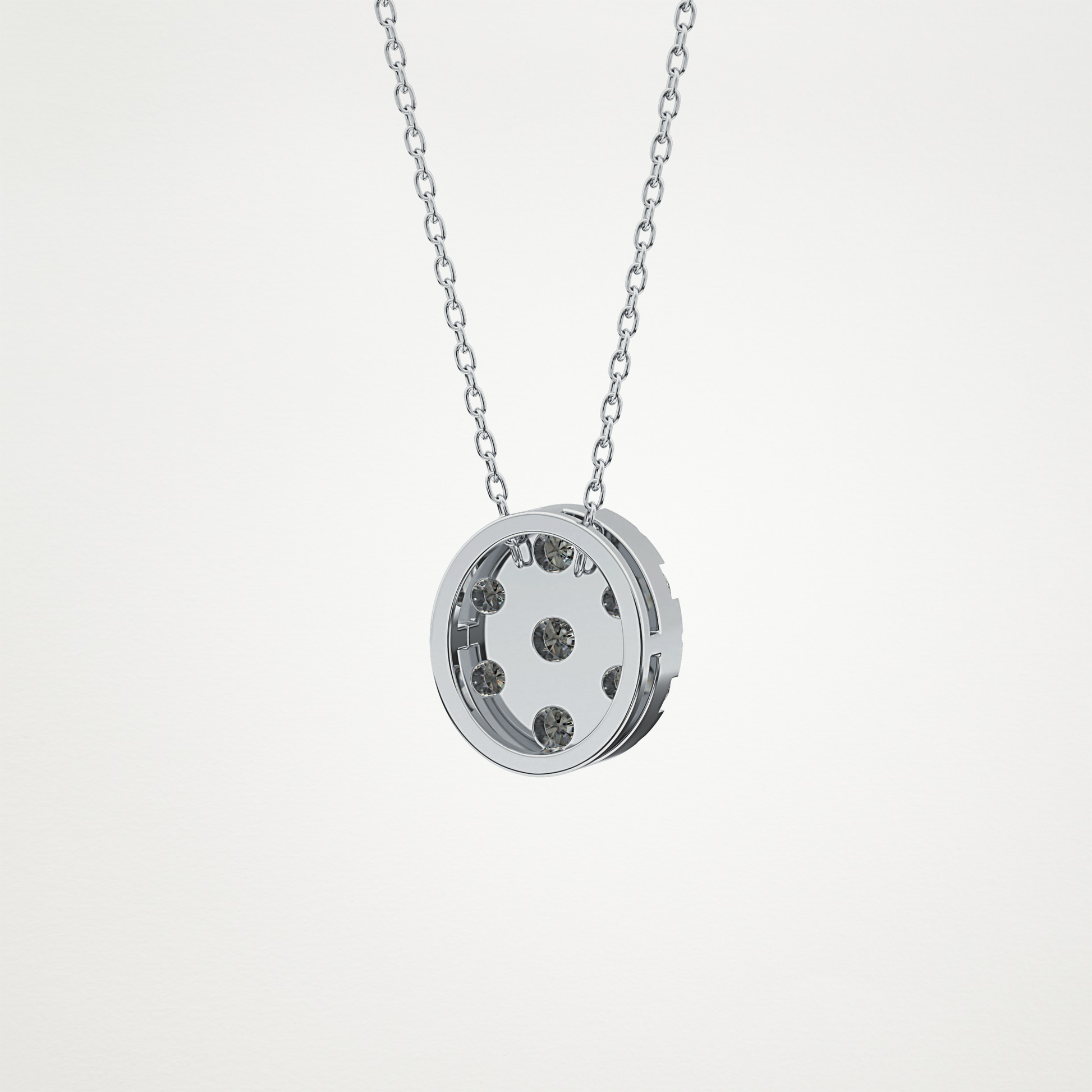 0.54 TCW Round Lab Grown Diamond Multi Stone Oval Pendant Necklace
