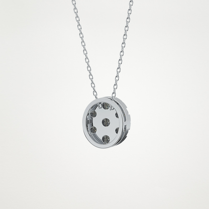 0.54 TCW Round Lab Grown Diamond Multi Stone Oval Pendant Necklace