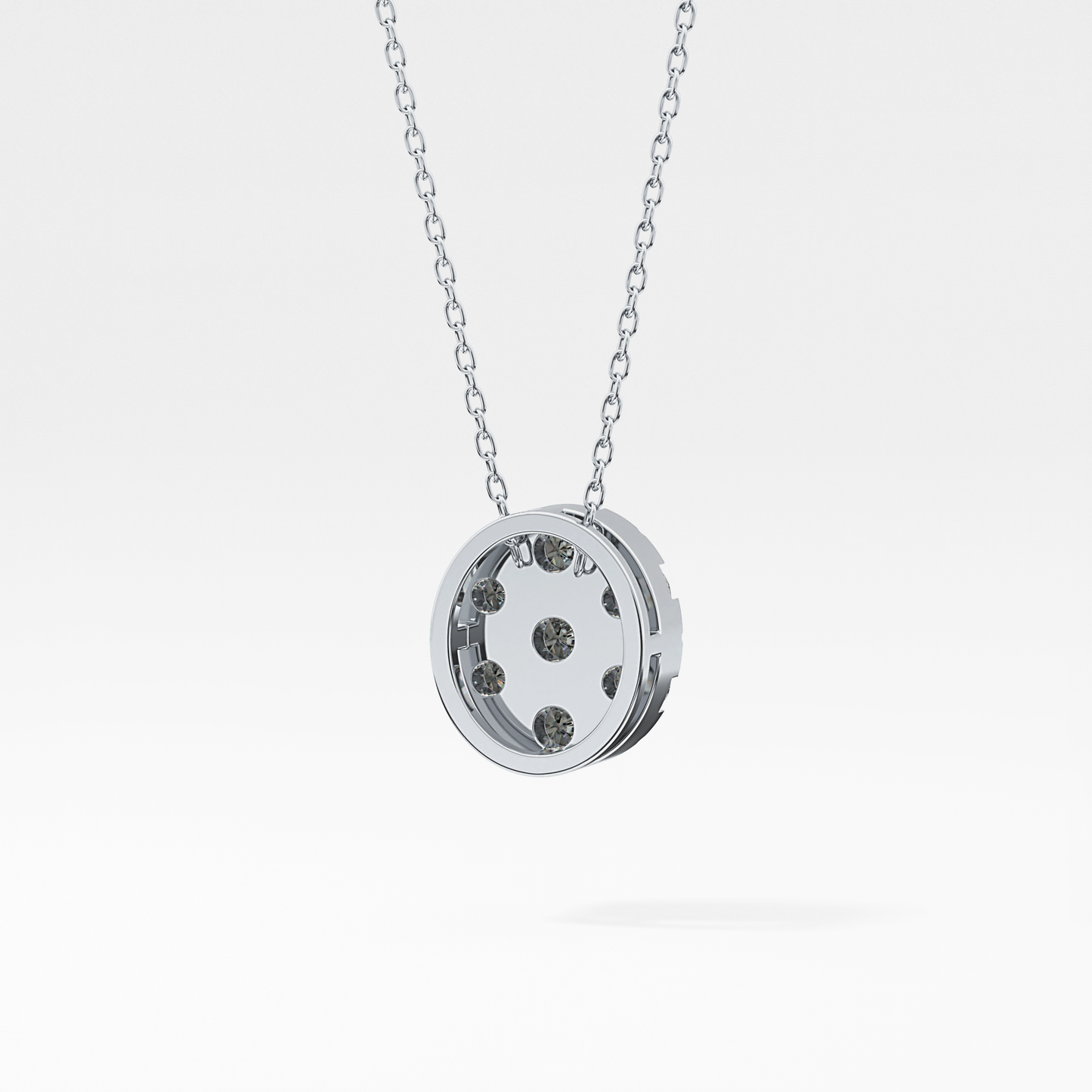 0.54 TCW Round Lab Grown Diamond Multi Stone Oval Pendant Necklace