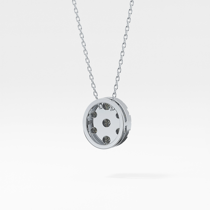 0.54 TCW Round Lab Grown Diamond Multi Stone Oval Pendant Necklace