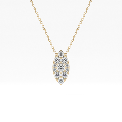 0.7 TCW Round Lab Grown Diamond Multi Stone Marquise Pendant Necklace