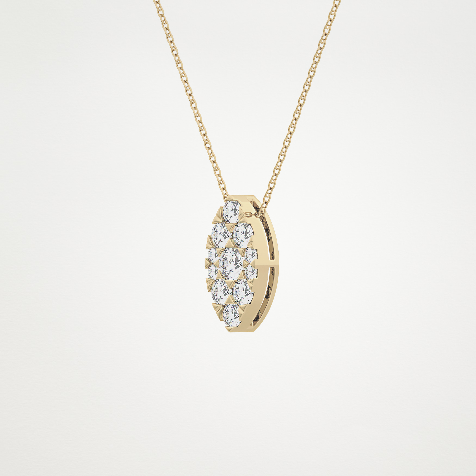 0.7 TCW Round Lab Grown Diamond Multi Stone Marquise Pendant Necklace