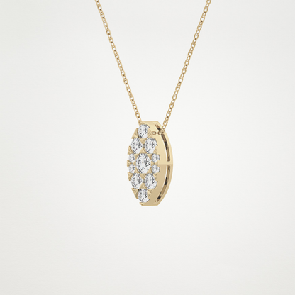 0.7 TCW Round Lab Grown Diamond Multi Stone Marquise Pendant Necklace