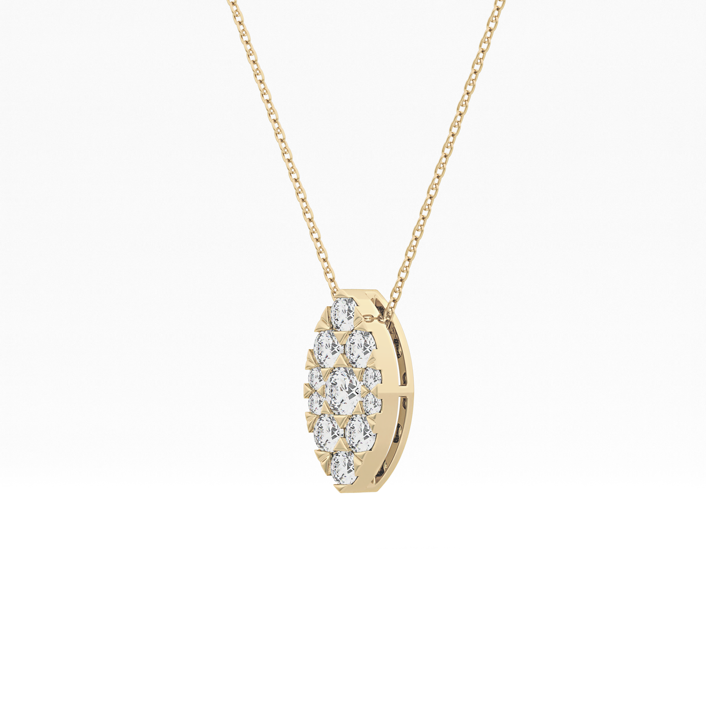 0.7 TCW Round Lab Grown Diamond Multi Stone Marquise Pendant Necklace