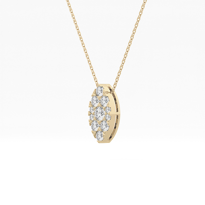 0.7 TCW Round Lab Grown Diamond Multi Stone Marquise Pendant Necklace