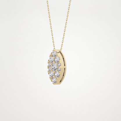 0.7 TCW Round Lab Grown Diamond Multi Stone Marquise Pendant Necklace