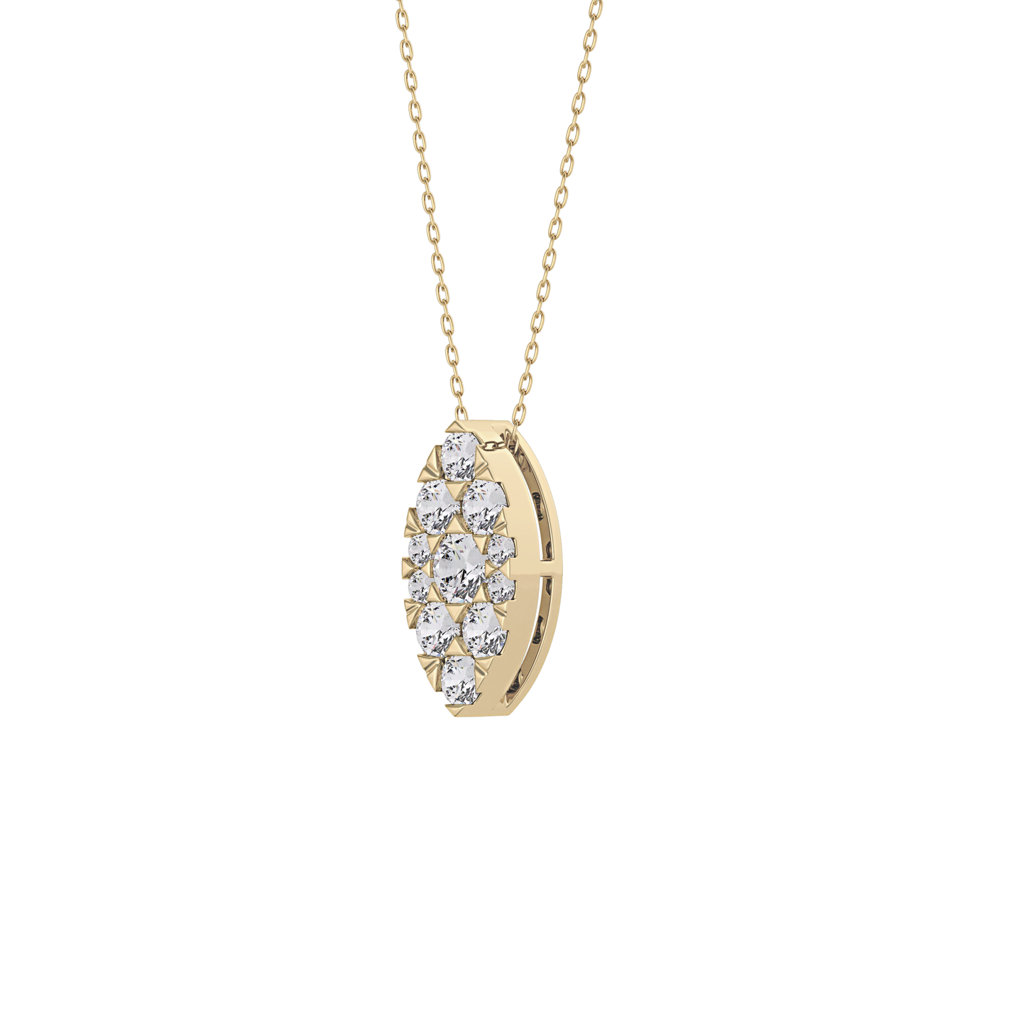0.7 TCW Round Lab Grown Diamond Multi Stone Marquise Pendant Necklace