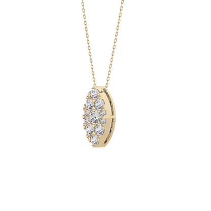 0.7 TCW Round Lab Grown Diamond Multi Stone Marquise Pendant Necklace