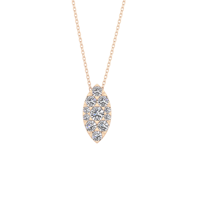 0.7 TCW Round Lab Grown Diamond Multi Stone Marquise Pendant Necklace
