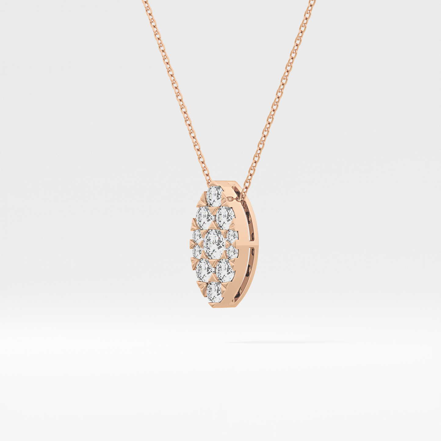 0.7 TCW Round Lab Grown Diamond Multi Stone Marquise Pendant Necklace