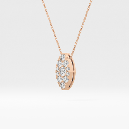 0.7 TCW Round Lab Grown Diamond Multi Stone Marquise Pendant Necklace