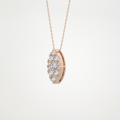0.7 TCW Round Lab Grown Diamond Multi Stone Marquise Pendant Necklace