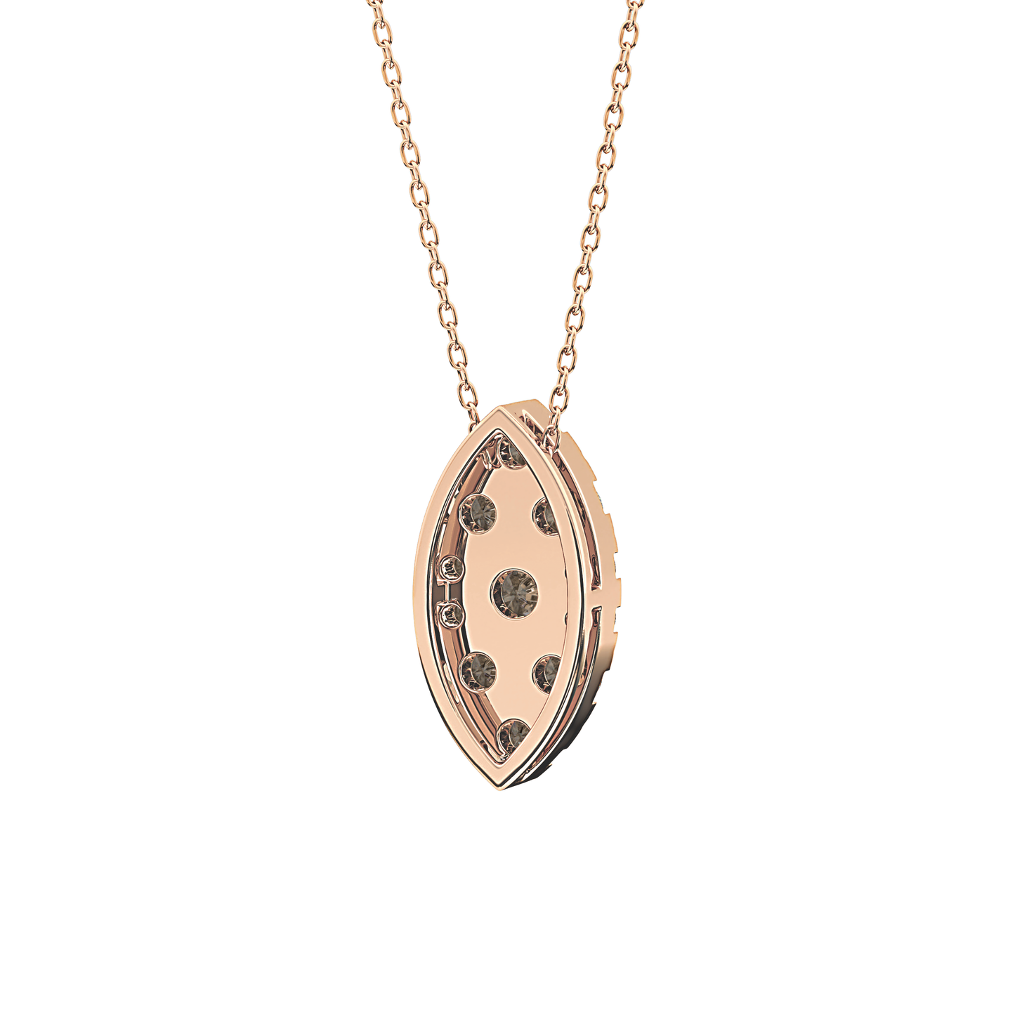 0.7 TCW Round Lab Grown Diamond Multi Stone Marquise Pendant Necklace