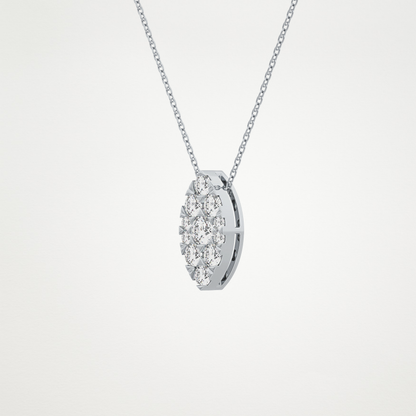 0.7 TCW Round Lab Grown Diamond Multi Stone Marquise Pendant Necklace