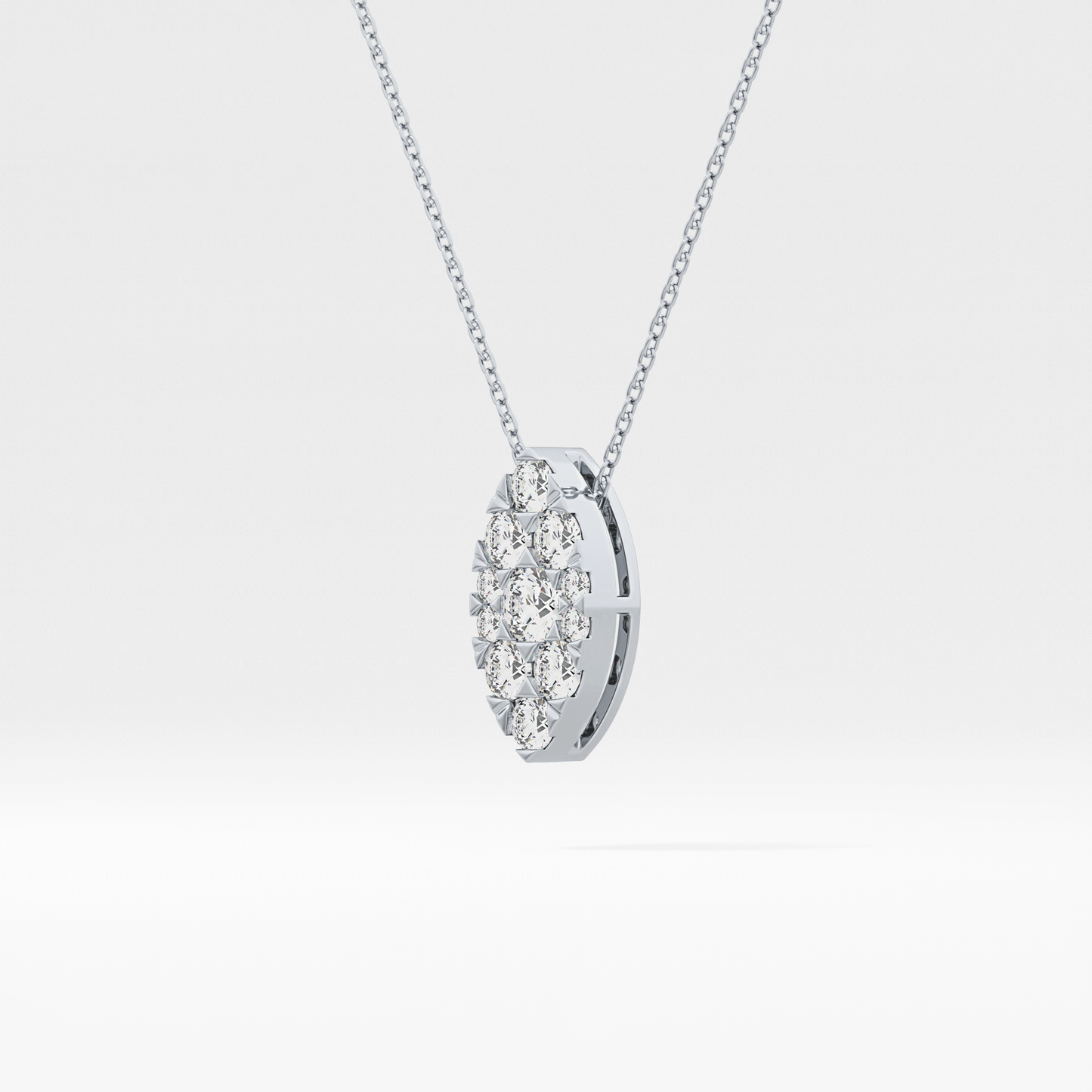 0.7 TCW Round Lab Grown Diamond Multi Stone Marquise Pendant Necklace