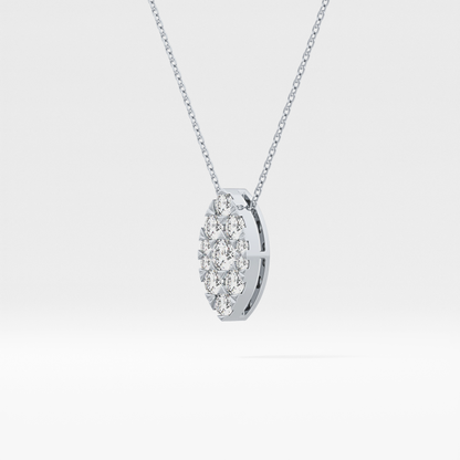0.7 TCW Round Lab Grown Diamond Multi Stone Marquise Pendant Necklace