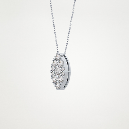 0.7 TCW Round Lab Grown Diamond Multi Stone Marquise Pendant Necklace