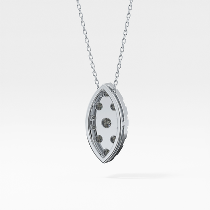 0.7 TCW Round Lab Grown Diamond Multi Stone Marquise Pendant Necklace