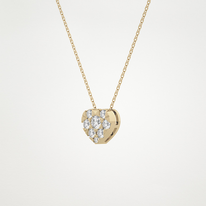 0.475 TCW Round Lab Grown Diamond Multi Stone Heart Pendant Necklace