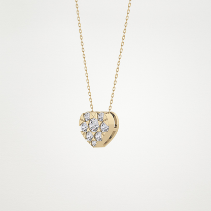 0.475 TCW Round Lab Grown Diamond Multi Stone Heart Pendant Necklace