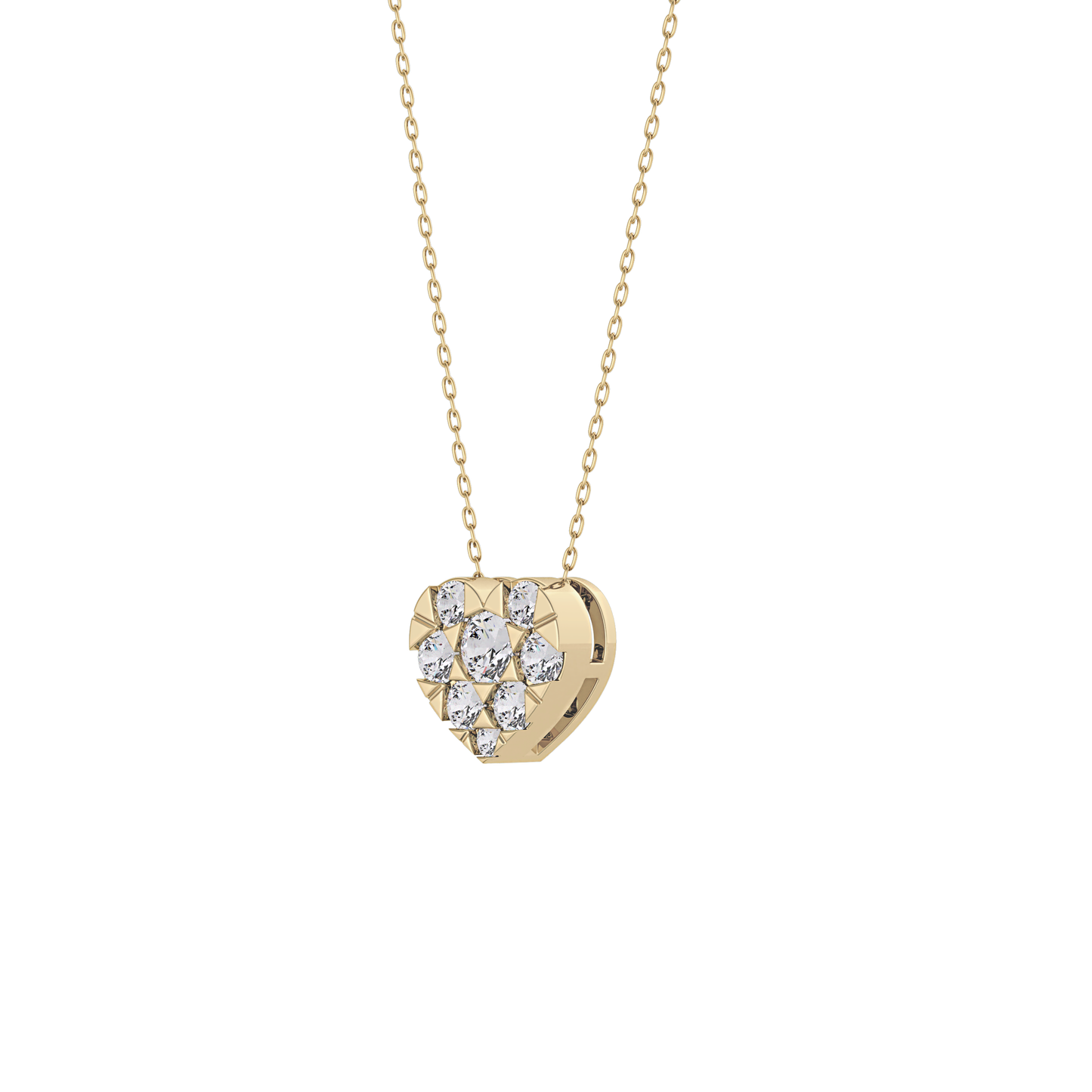 0.475 TCW Round Lab Grown Diamond Multi Stone Heart Pendant Necklace