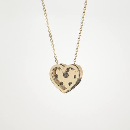 0.475 TCW Round Lab Grown Diamond Multi Stone Heart Pendant Necklace