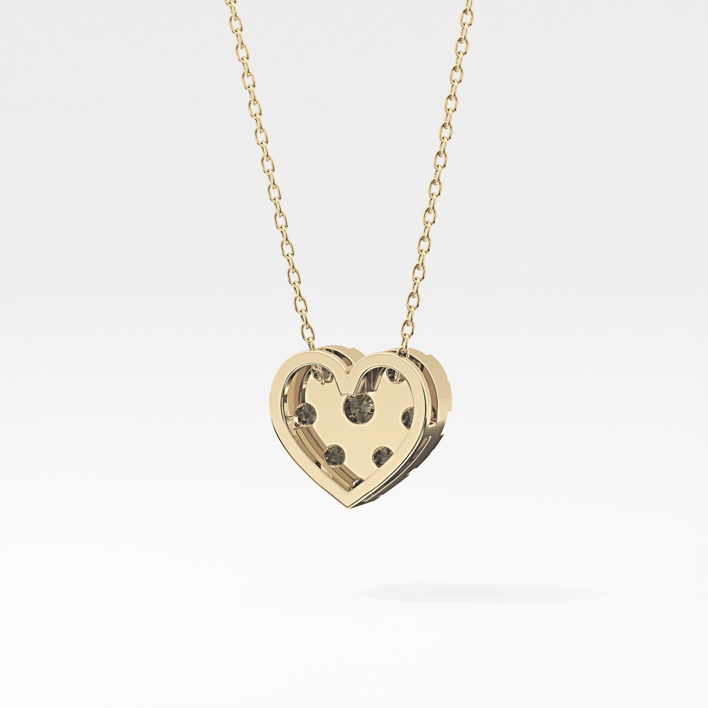 0.475 TCW Round Lab Grown Diamond Multi Stone Heart Pendant Necklace