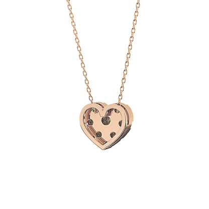 0.475 TCW Round Lab Grown Diamond Multi Stone Heart Pendant Necklace