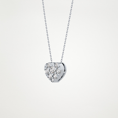 0.475 TCW Round Lab Grown Diamond Multi Stone Heart Pendant Necklace
