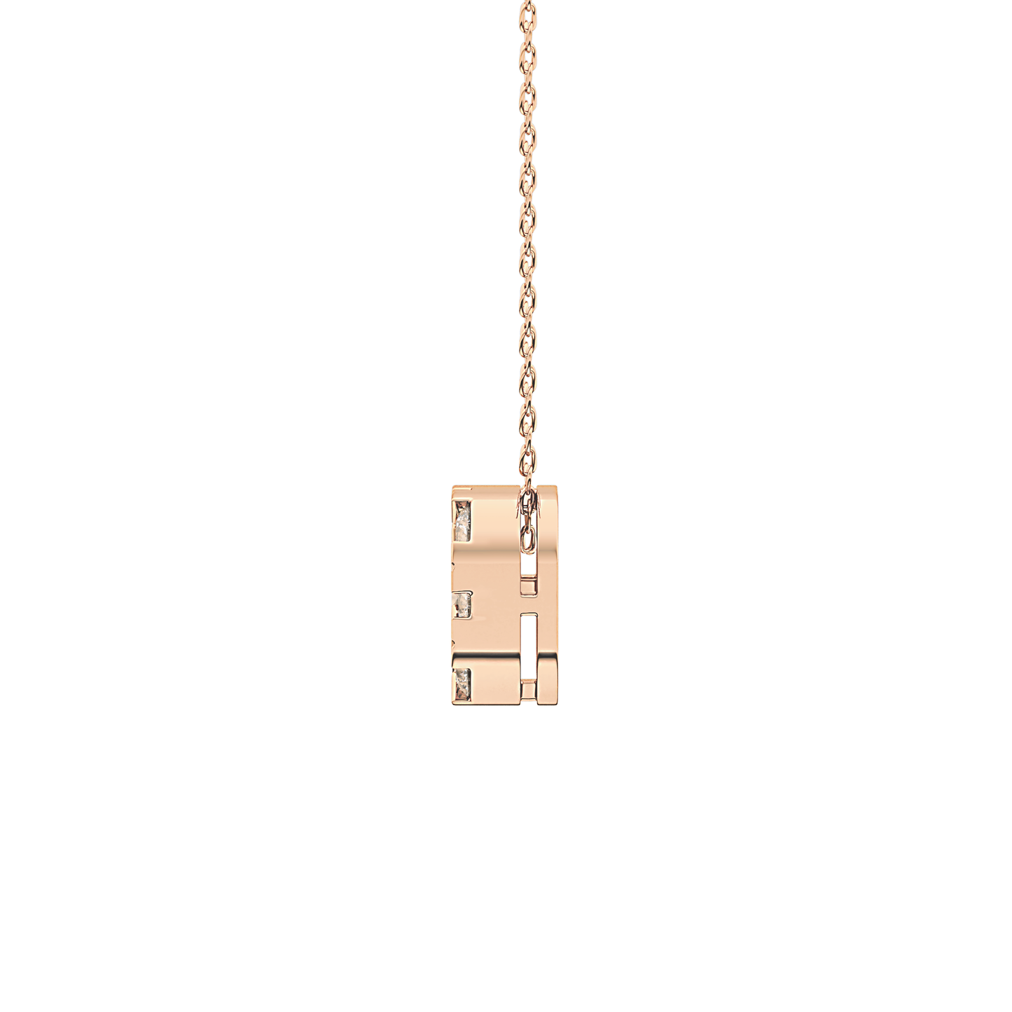 1.16 TCW Round Lab Grown Diamond Multi Stone Cushion Pendant Necklace