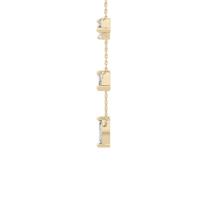 0.88 TCW Marquise Lab Grown Diamond Five Stone Pendant Necklace