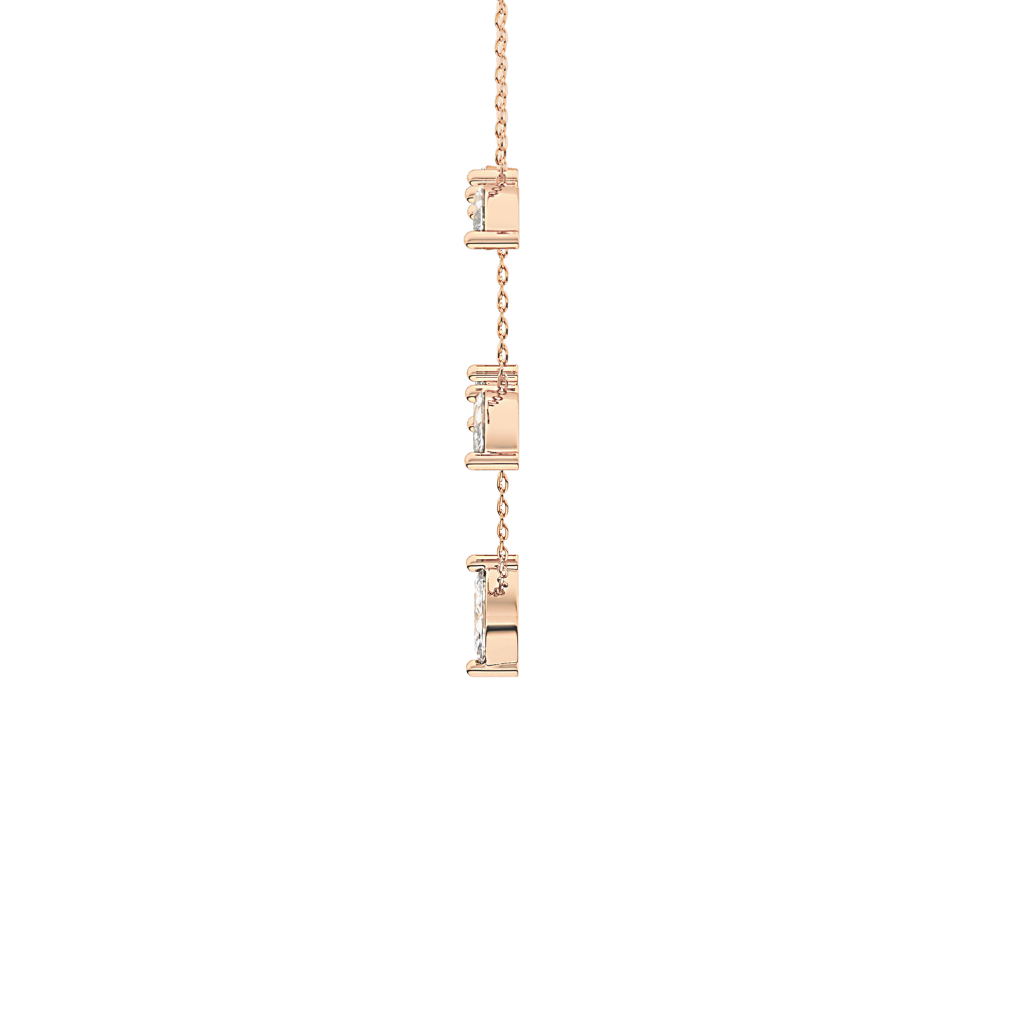 0.88 TCW Marquise Lab Grown Diamond Five Stone Pendant Necklace