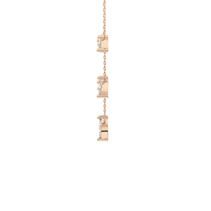 0.88 TCW Marquise Lab Grown Diamond Five Stone Pendant Necklace