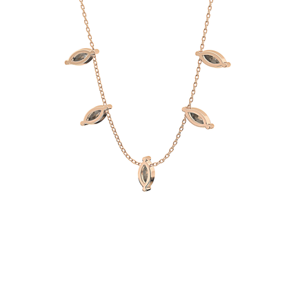 0.88 TCW Marquise Lab Grown Diamond Five Stone Pendant Necklace