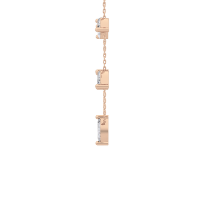 0.88 TCW Marquise Lab Grown Diamond Five Stone Pendant Necklace