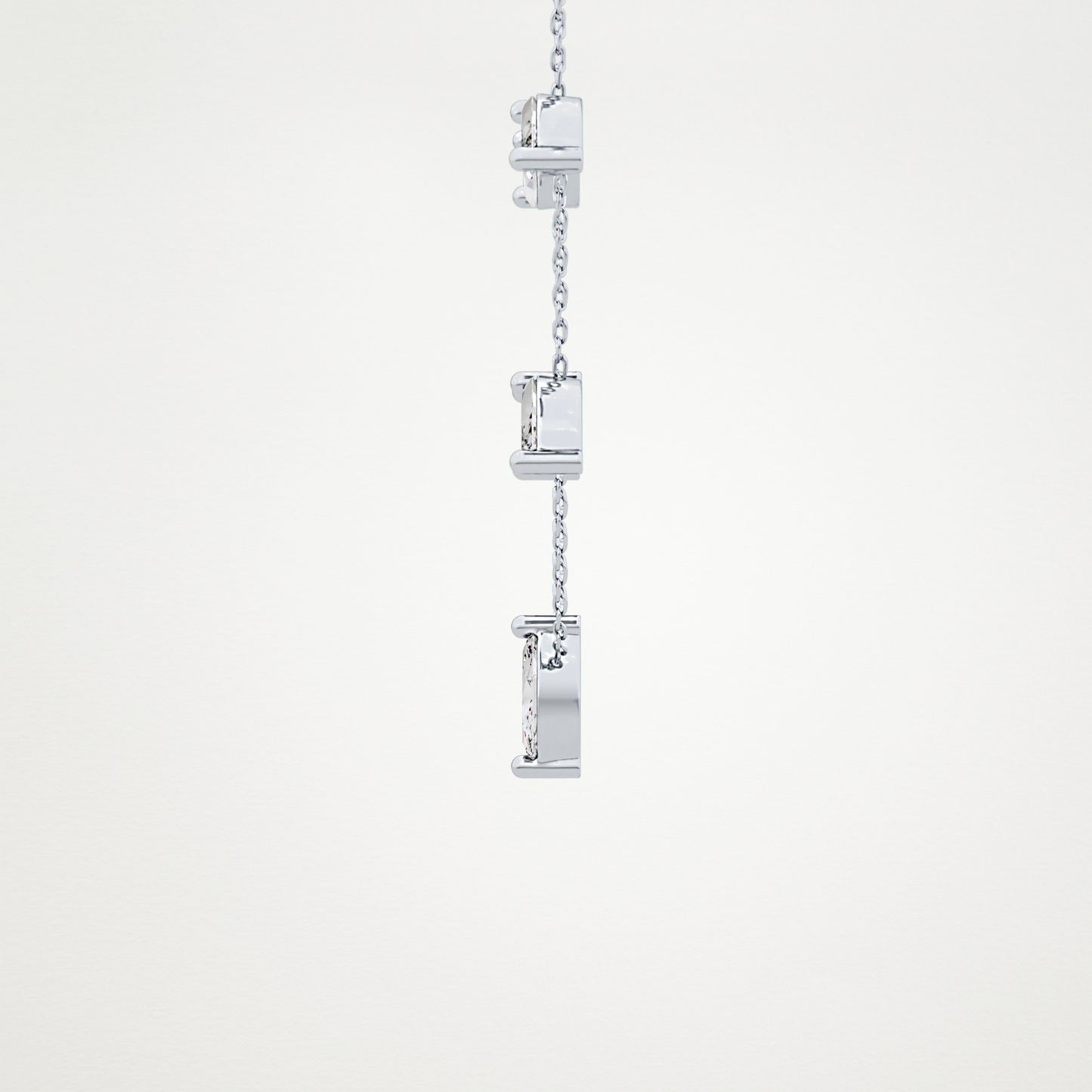 0.88 TCW Marquise Lab Grown Diamond Five Stone Pendant Necklace