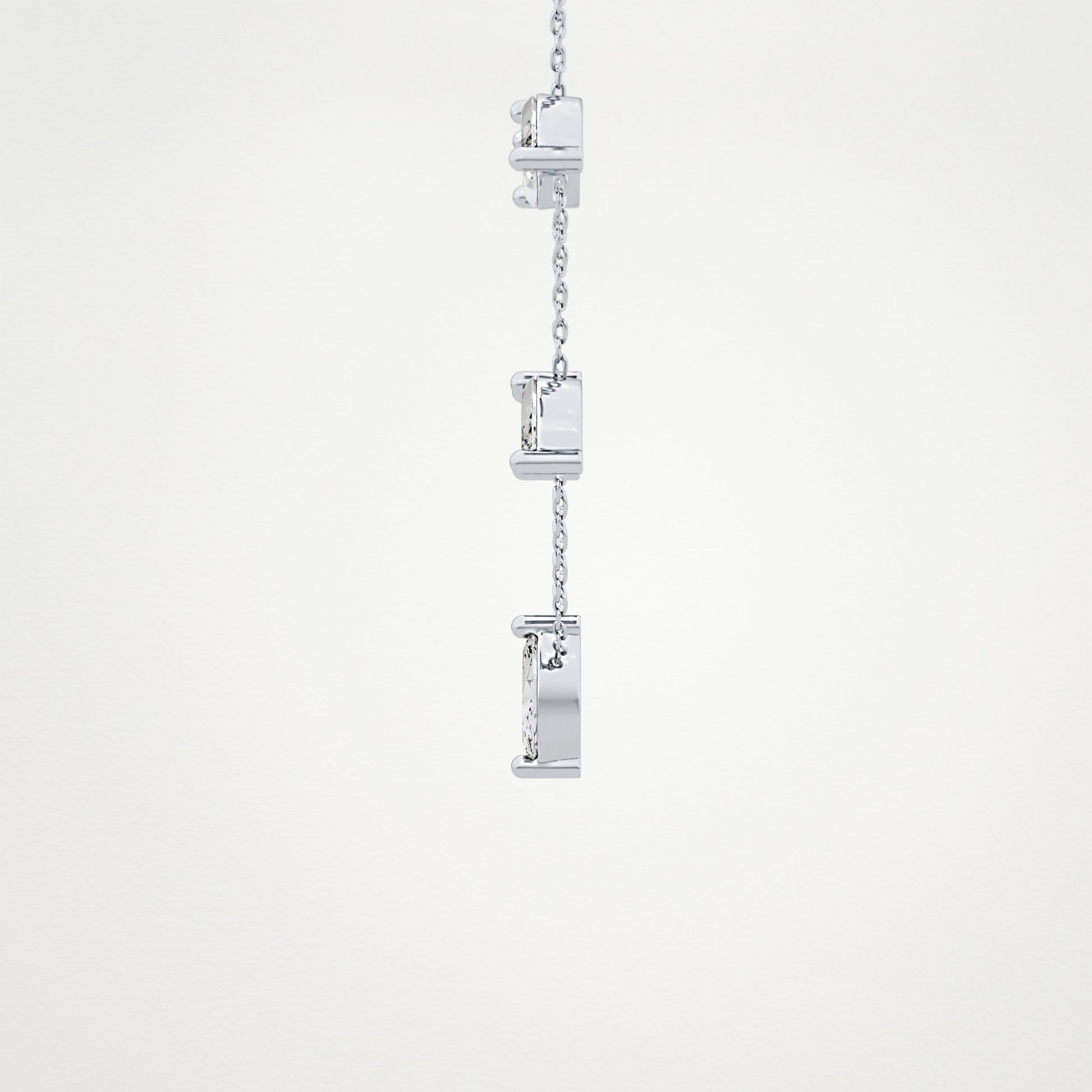 0.88 TCW Marquise Lab Grown Diamond Five Stone Pendant Necklace