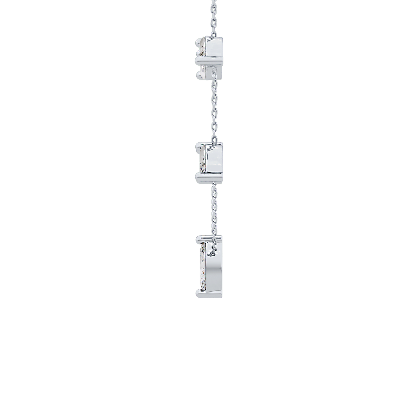 0.88 TCW Marquise Lab Grown Diamond Five Stone Pendant Necklace