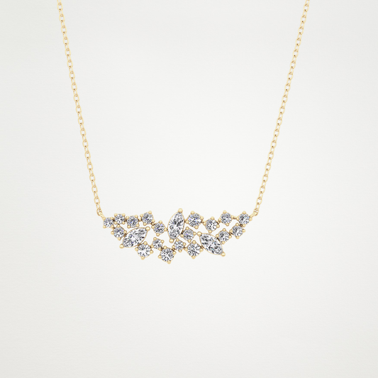 0.248 TCW Round & Marquise Lab Grown Diamond Multi Stone Pendant Necklace