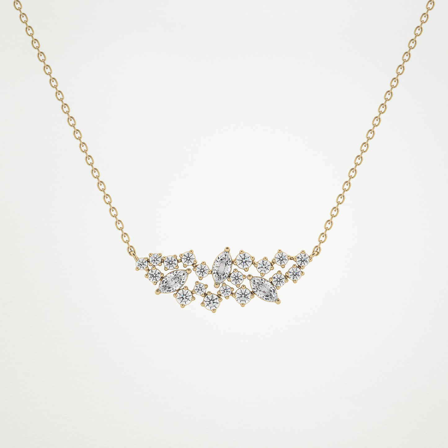 0.248 TCW Round & Marquise Lab Grown Diamond Multi Stone Pendant Necklace