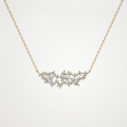 0.248 TCW Round & Marquise Lab Grown Diamond Multi Stone Pendant Necklace