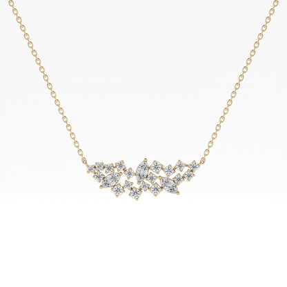 0.248 TCW Round & Marquise Lab Grown Diamond Multi Stone Pendant Necklace