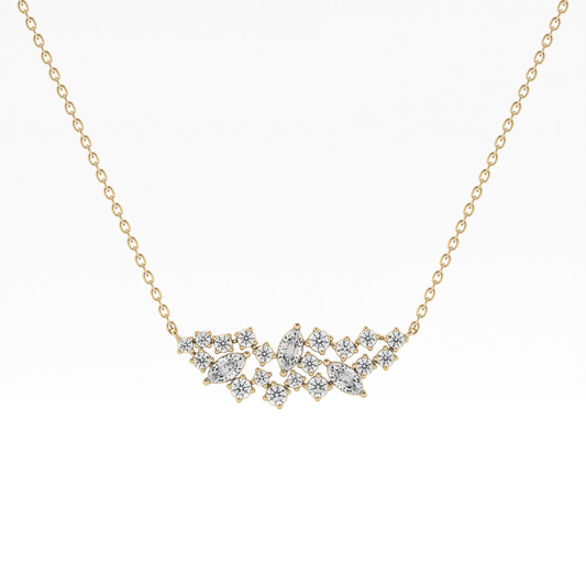 0.248 TCW Round & Marquise Lab Grown Diamond Multi Stone Pendant Necklace